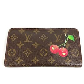 Cartera Larga Monograma Cereza Louis Vuitton Castaño Roja Monograma