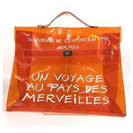 Hermès Orange Vinyl Kelly Tote Bag Orange