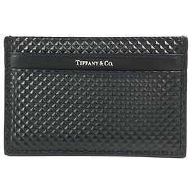 Tiffany & Co. Black Leather Business Card Case Black