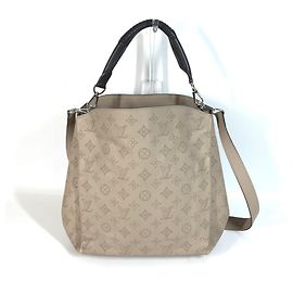 Sac à main Louis Vuitton Monogram Mahina Babylon PM Beige