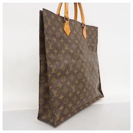 Louis Vuitton-Louis Vuitton Monogram Sac Plat Tote Bag-Brown