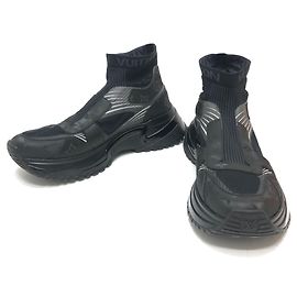 Louis Vuitton Runaway Pulse Line Fabric Sock Sneakers Black