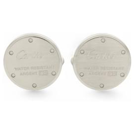 Cartier-NOVOS BOTÕES DE MANCHETE CARTIER CRT1220334 À PROVA D'ÁGUA EM PRATA MACIÇA-Prata