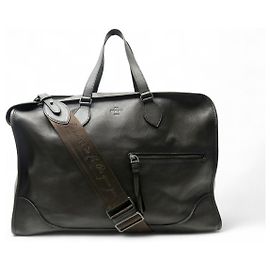 NEUE BERLUTI OVERNIGHT BF1 REISETASCHE AUS BUFFALOLEDER MIT SCHULTERGURT Braun