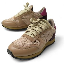 VALENTINO ROCKRUNNER BESTICKTE SCHUHE 35.5 IT 36.5 FR SNEAKERS Beige