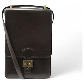 Hermès BORSO A SPALLA HERMES IN PELLE BOX MARRONE VINTAGE Marrone