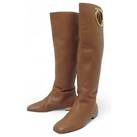 BOTAS SALVATORE FERRAGAMO AVIO 03244 0C 37 COURO MARROM Marrom