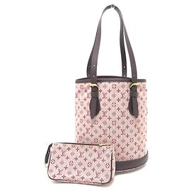 Borsa Mini Bucket PM Monogram Louis Vuitton con pochette Rosa Rosso Monogramma