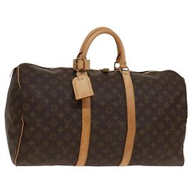 Bolsa Keepall Louis Vuitton em canvas Monogram 50 Marrom