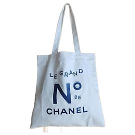 Bolso tote Chanel de lona de algodón blanco Blanco