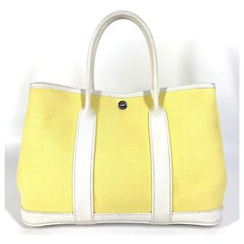 Bolsa Tote TPM Garden Party Hermès Branco Amarelo