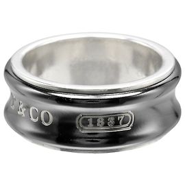 Tiffany & Co. 1837 Band Ring Titanium Narrow Silvery