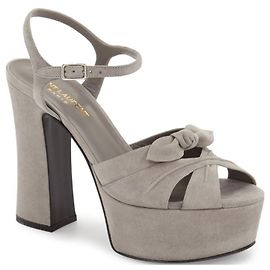 Sandali Candy Bow Saint Laurent in scamosciato grigio Grigio