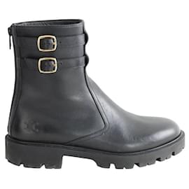 Céline Black Leather Boots Black