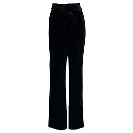 Calças de veludo preto Brunello Cucinelli com cinto Preto