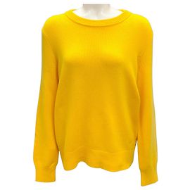 Pull en cachemire tricoté jaune à sequins Tory Burch Jaune