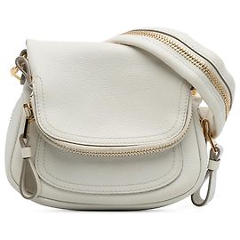 Mini bolsa transversal Jennifer em couro de bezerro branco Tom Ford Branco