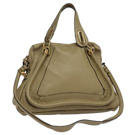 Chloé Bolsa de mão Chloe Paraty em couro médio Bege