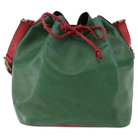 Sac à main Petit Noé bicolore en cuir Epi Louis Vuitton Vert