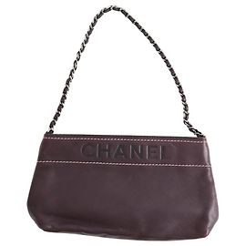 Bolsa de Ombro Chanel 19 em Couro Roxo Roxo