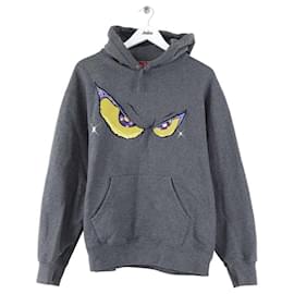 Supreme Grauer Baumwollpullover Grau