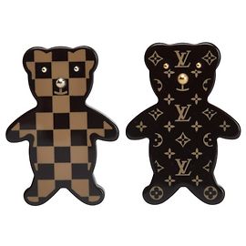 Set di spilla Nounur Teddy Bear Monogram Damier Louis Vuitton Marrone Beige
