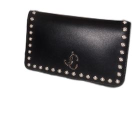 Jimmy Choo WALLET/CHAIN | U OSPA | 230 BLACK/WHITE Black Silvery
