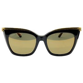 Gafas de sol redondas Panthère Light 55MM Negro / Oro de Cartier Negro