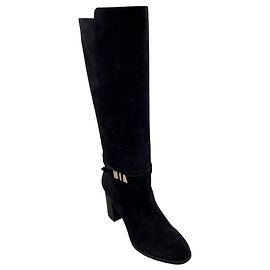 Botas altas de couro camurça azul marinho / fivela dourada Tod's Azul marinho