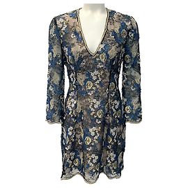 La Perla Spitzenkleid in Blau / Schwarz Blau
