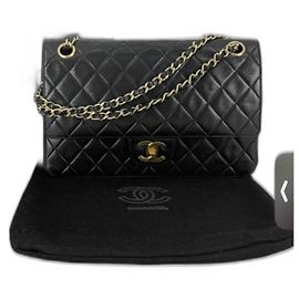 Borsa a mano Chanel Timeless Classic 25 in pelle d'agnello nera Nero