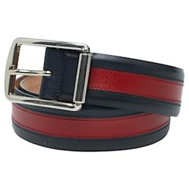 Gucci-Cinto Gucci Sherry Line-Vermelho,Azul marinho