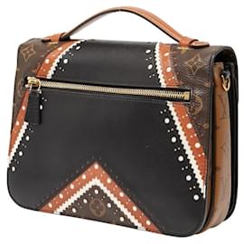 Louis Vuitton-Louis Vuitton Monogram Reverse Pochette Metis MM Handbag-Brown,Black