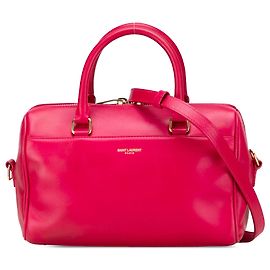 Bolsa Duffle Clássica em Couro Rosa Bebê Saint Laurent Rosa Outro