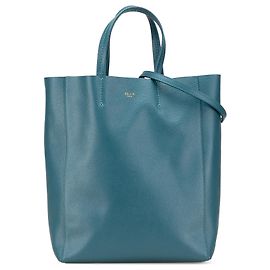 Céline Bolsa de mão vertical em couro de bezerro granulado azul Celine pequena Azul Turquesa
