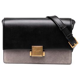Bolsa Bellechasse média em couro de bezerro preto e camurça Saint Laurent Preto