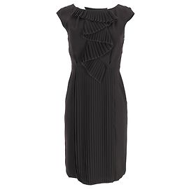 Robe midi à accents plissés Max Mara en triacétate marron Marron