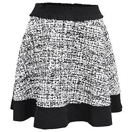 Jupe mini en tweed noir et blanc ornée de sequins Sandro Paris en polyester Noir
