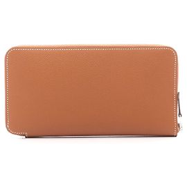 Hermès Cartera Larga Azap Silk'in de Cuero Marrón Hermes Castaño