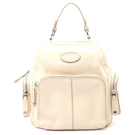 Tod's Leather Backpack White White