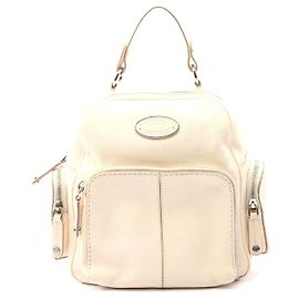 Tod's Leder-Rucksack weiß Weiß