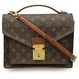 Louis Vuitton Monogram Monceau 28 Handbag Brown