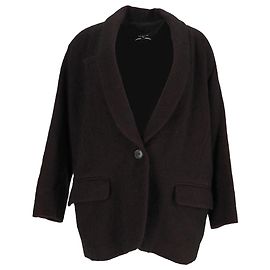 Isabel Marant Single-Breasted Herringbone Blazer in Burgundy Wool Red Dark red