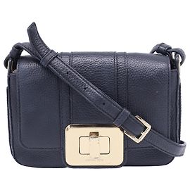 Bolsa transversal Lila em couro preto texturizado da Michael Kors Azul Azul marinho