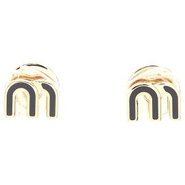 Orecchini in metallo smaltato Miu Miu in ottone D'oro Metallico