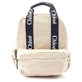 Chloé Chloe Canvas Rucksack Beige/Navy Braun Beige