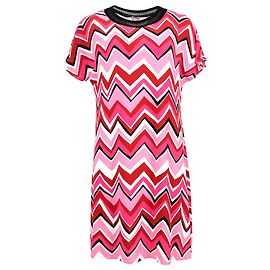 Vestido Mini em Jersey Estampado com Stretch M Missoni em Viscose Multicolorida Multicor