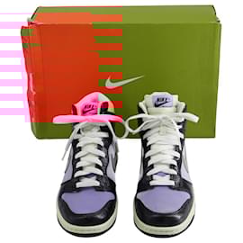 Autre Marque-Nike Dunk High Premium Sneakers in Pink Purple Frost Leather -Other,Python print