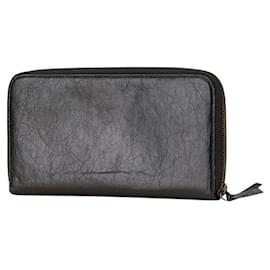 Balenciaga-Carteira longa de couro clássica Balenciaga-Preto