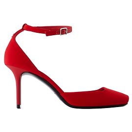 Escarpins Peep Toe - Courreges - Jersey - Rouge Rouge